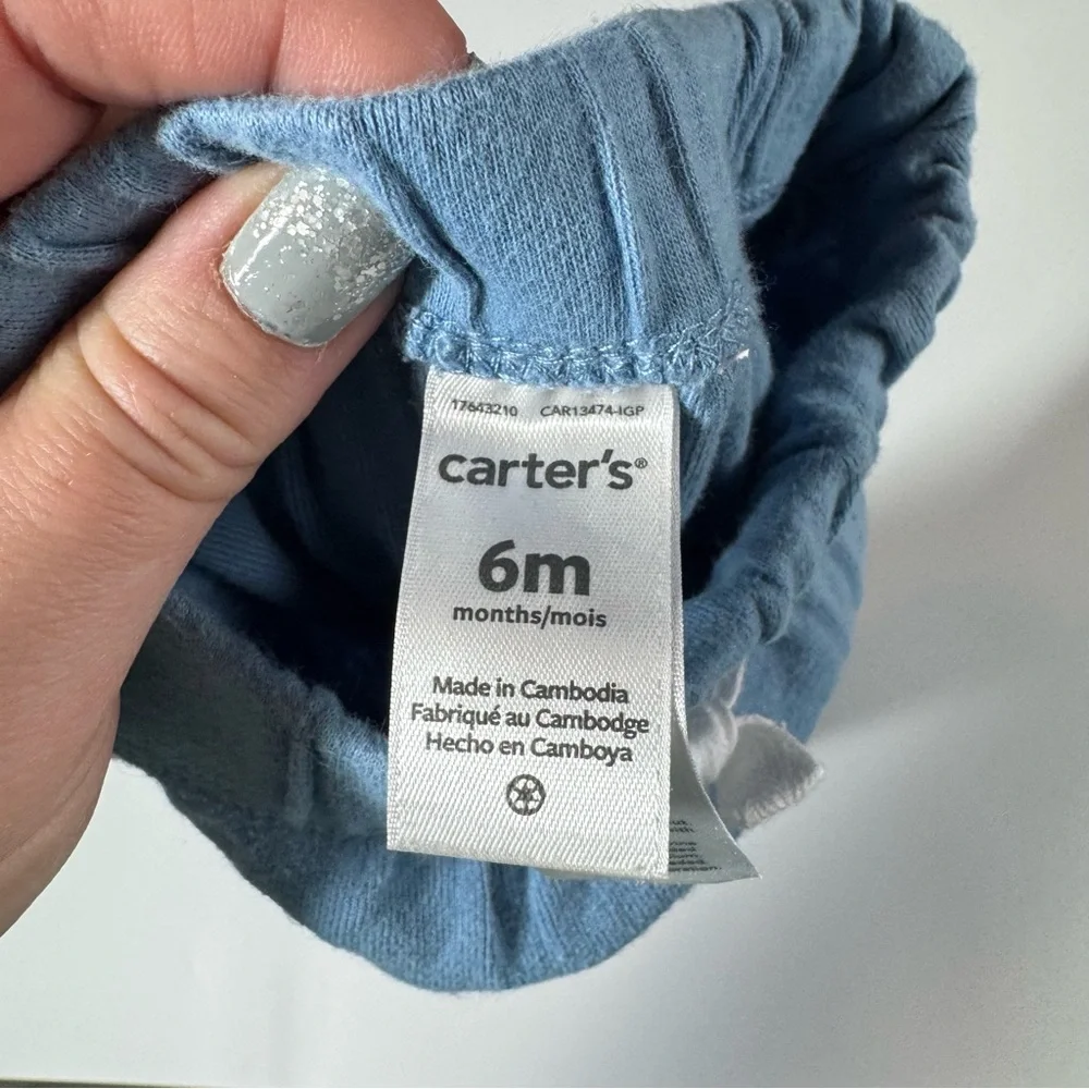 Baby Boy Pants Size 6 Months Carter’s Blue Gray Navy Baseball Sports Buttons - Picture 11 of 15